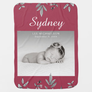 Botanical with Photo Swaddle Blanket