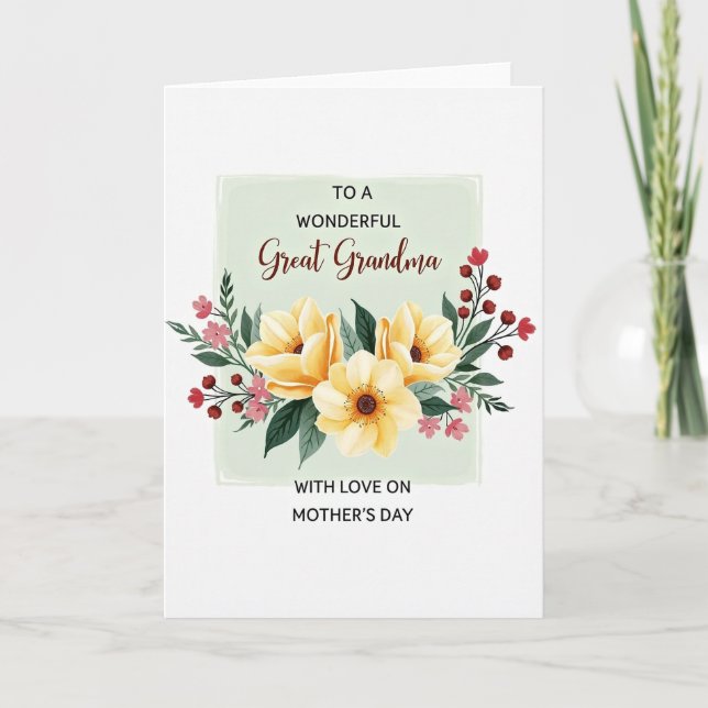 Botanical Wonderful Mothers Day Card (Front)
