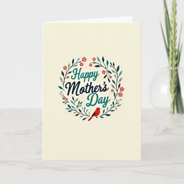 Botanical Wreath Celebration Card (Front)