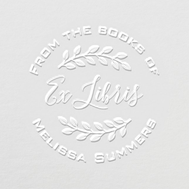 Botanical Wreath Ex Libris Bookplate Embosser (Design)