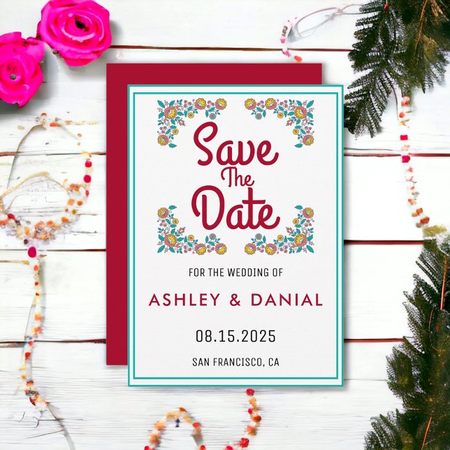 Botanical wreath fall floral Wedding Save the Date Invitation (Creator Uploaded)