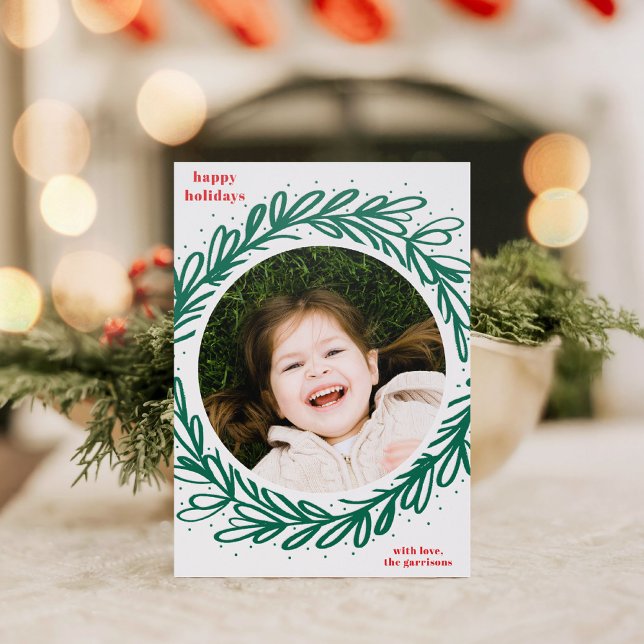 Botanical Wreath Frame Letterpress Photo Cards (Botanical Wreath Frame Letterpress Photo Cards)