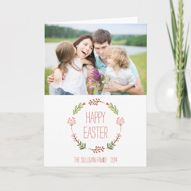 Botanical Wreath | Happy Easter Card (Front)