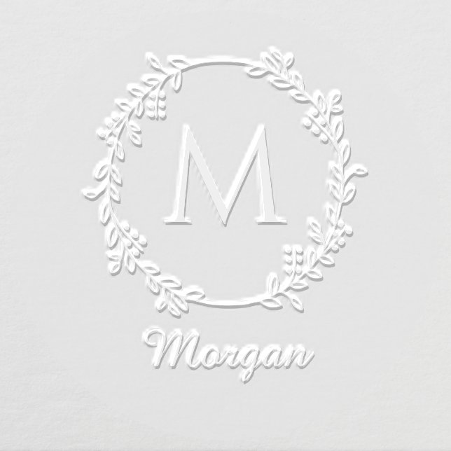Botanical Wreath Initial and Name Monogram #2 Embosser (Design)