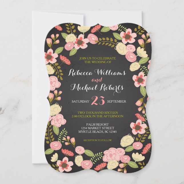 Botanical Wreath Invitation (Front)