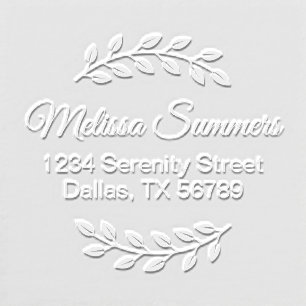 Botanical Wreath, Leaves Address Embosser