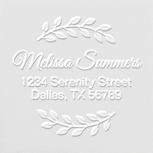 Botanical Wreath, Leaves Address Embosser (Design)