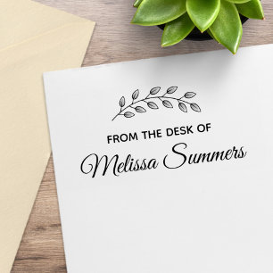 Botanical Wreath Leaves Branch from the Desk of Rubber Stamp