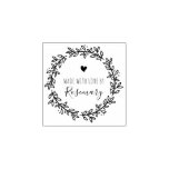 Botanical Wreath Made With Love By Rubber Stamp at Zazzle