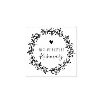 Botanical Wreath Made With Love By Rubber Stamp by suchicandi at Zazzle