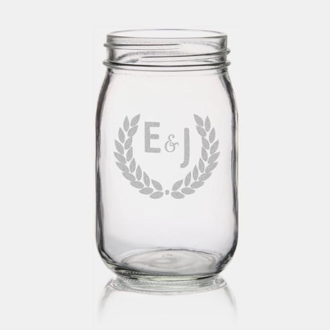 Botanical Wreath Mason Jar (Glassware)
