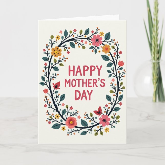 Botanical Wreath Message Card (Front)