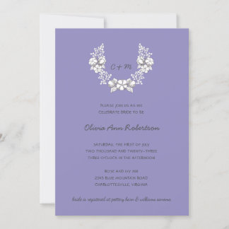 Botanical Wreath | Monogram Bridal Shower Invitation
