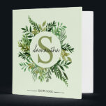 Botanical Wreath Monogram Personalized  3 Ring Binder<br><div class="desc">Botanical Wreath Monogram Personalized Recipe Binder</div>