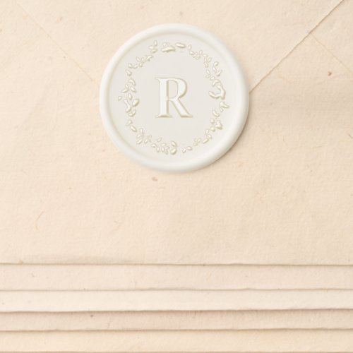 Botanical Wreath Monogram Wax Seal Sticker