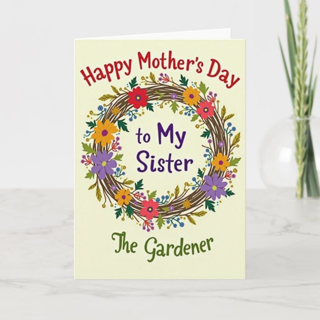 Botanical Wreath Sister Card (Front)