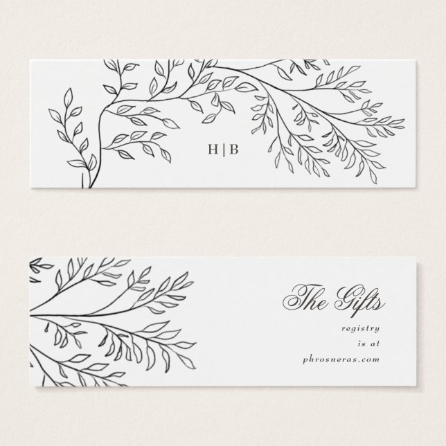 Botanical Wreath Sketched Antique Monogram Wedding (Front & Back)