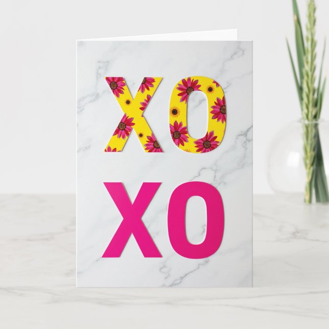 Botanical Xoxo Greeting Card (Front)