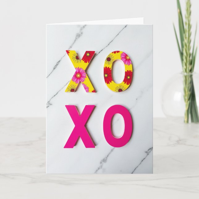 Botanical Xoxo Kiss Card (Front)