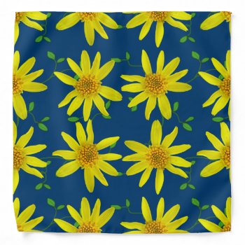Botanical Yellow Arnica Wildflower On Any Color Bandana by KreaturFlora at Zazzle