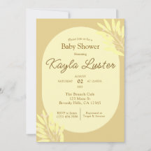 Botanical Yellow Baby Shower Invitation