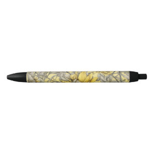 Botanical yellow flowers pattern pen