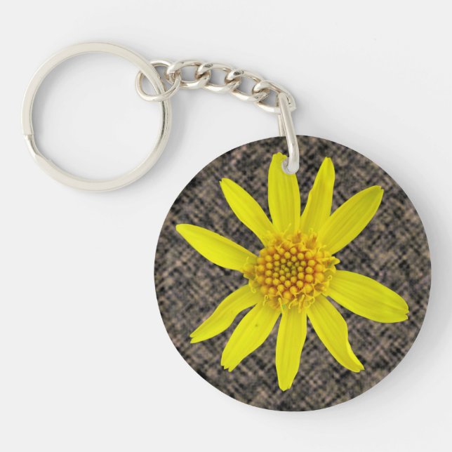 Botanical Yellow Wildflower Keychain (Front)
