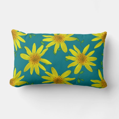 Botanical Yellow Wildflower on any Color Lumbar Pillow