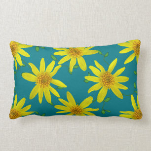 Botanical Yellow Wildflower on any Color Lumbar Pillow