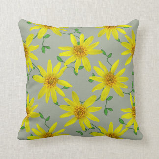 Botanical Yellow Wildflower on any Color Throw Pillow