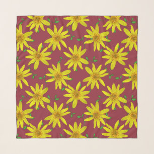 Botanical Yellow Wildflower Scarf