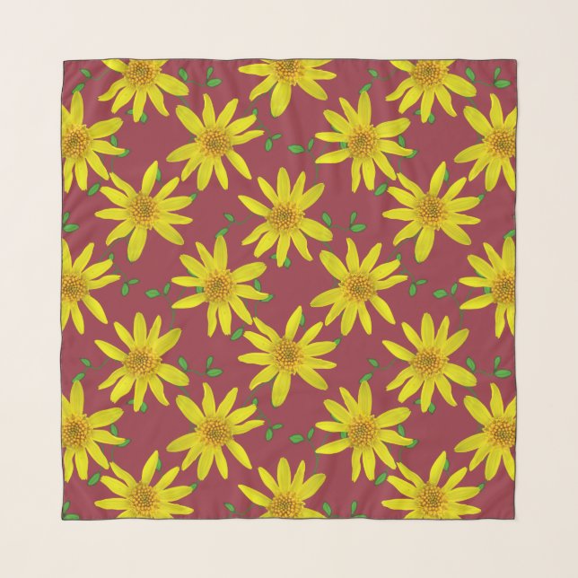 Botanical Yellow Wildflower Scarf (Front)