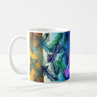 Botanical Yoga Lady Leaves  & Purple Mug