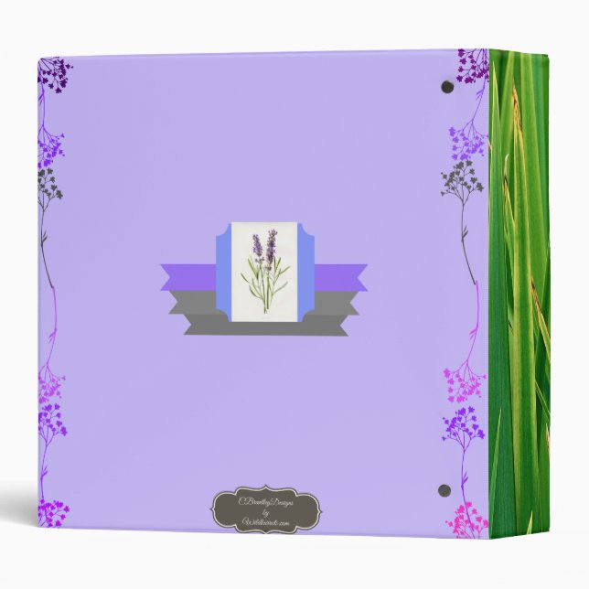 Botanicals and Essential Oils Organizer 3 Ring Binder (Back/Spine)