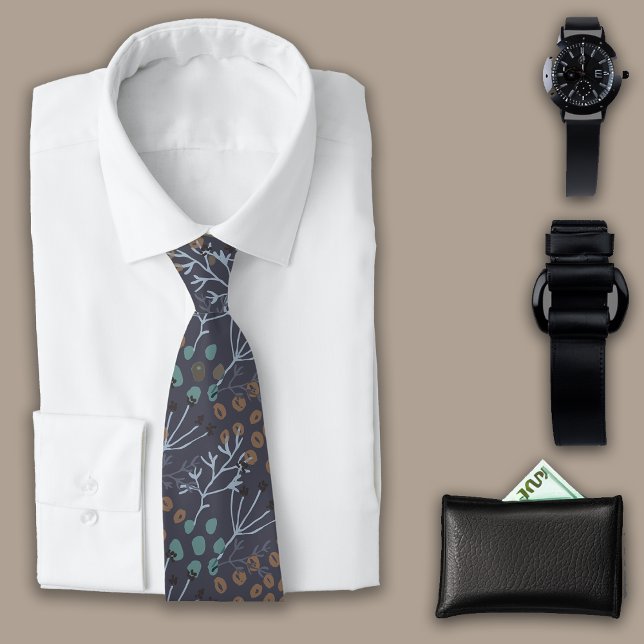 Botanicals Midnight Blue Neck Tie (Creator Uploaded)