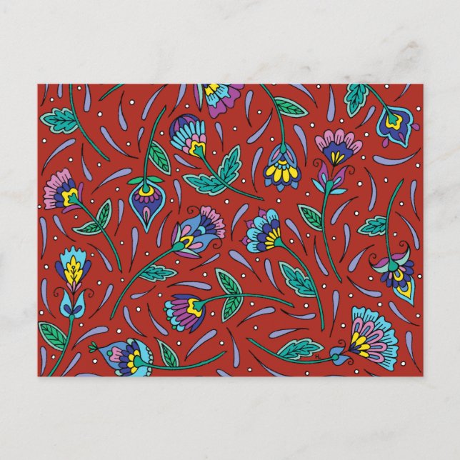 Botanicals Red Postcard (Front)