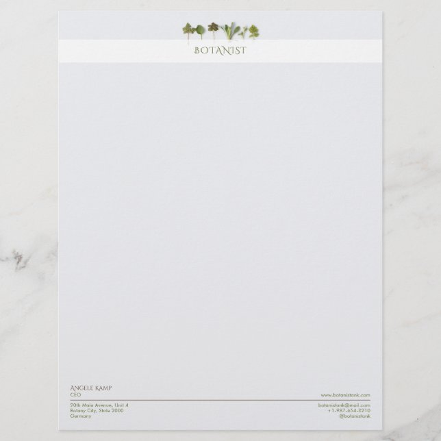 Botanist Business Letterhead (Front)