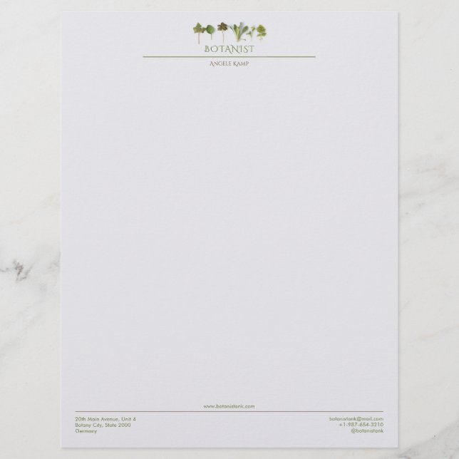 Botanist Business Letterhead (Front)