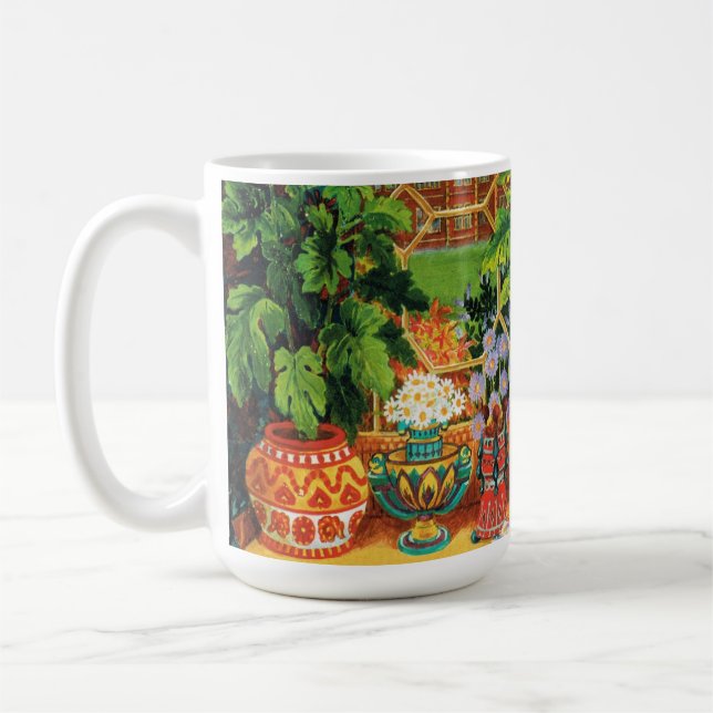 Botanist Cat By Louis Wain Coffee Mug (Left)