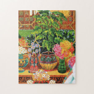 Botanist Cat By Louis Wain Jigsaw Puzzle