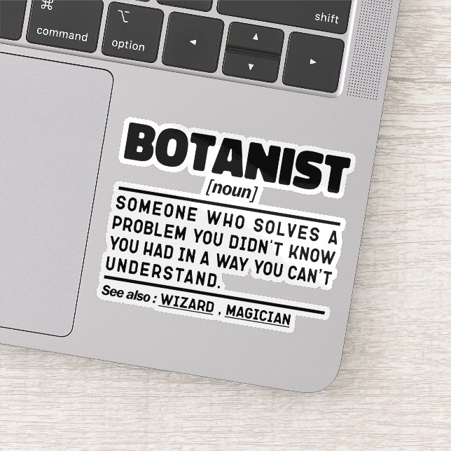 Botanist Noun Definition Botany Plant Lover Cool Sticker (Detail)
