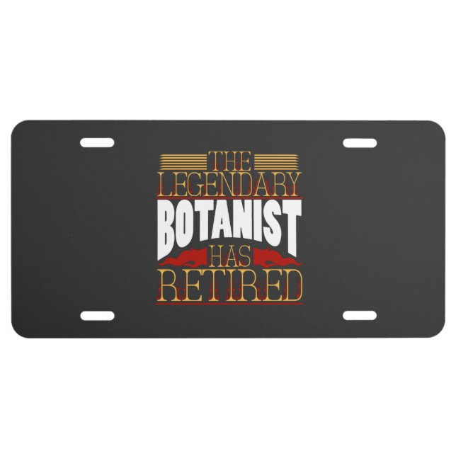 Botanist Pension Retirement License Plate (Front)