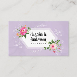 Botanist watercolor floral boho business card