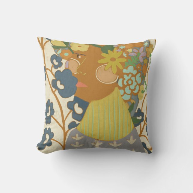 Botany Beauty Throw Pillow (Front)