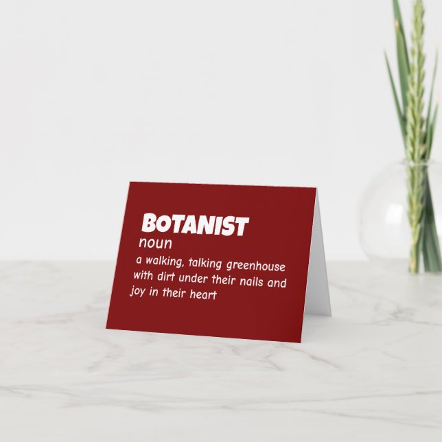 Botany Expert Funny Definition Thank You Card (Front)
