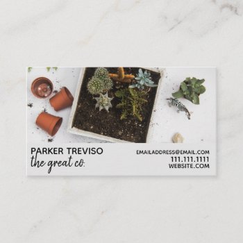 Botany Flower Pot Succulent Business Card by TwoTravelledTeens at Zazzle