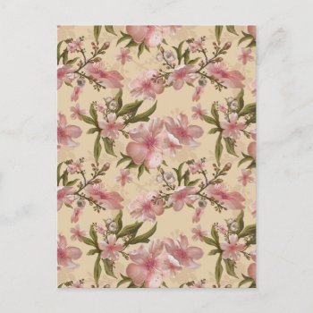 Botany Garden Watercolor Blooming Hibiscus Flowers Postcard by ReligiousStore at Zazzle