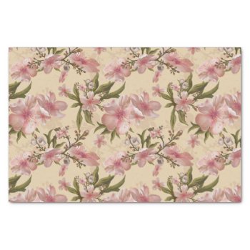 Botany Garden Watercolor Blooming Hibiscus Flowers Tissue Paper by ReligiousStore at Zazzle