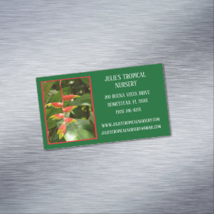 Botany Green Plant Nursery Tropical Plants Business Card Magnet