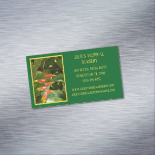 Botany Green Plant Nursery Tropical Plants Business Card Magnet